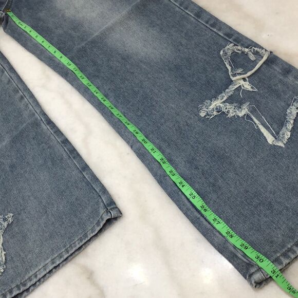 NWT Romwe new grunge wideleg jeans size 8-10 L - Picture 6 of 10